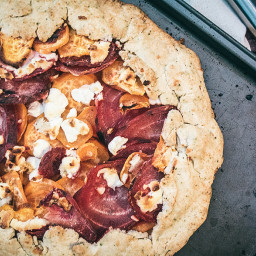 Sweet Potato Beet and Goat Cheese Galette