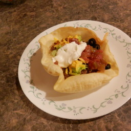Taco Bowls with white shells  
