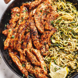 TACO CHICKEN TENDERS WITH LEMON ZUCCHINI NOODLES