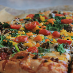 Taco pizza with rustic crust