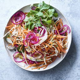 Taco slaw with pink pickled onions