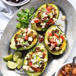Taco Stuffed Avocados with Chipotle Cream