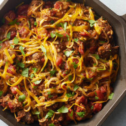 Taco-Zucchini Noodle and Beef Skillet