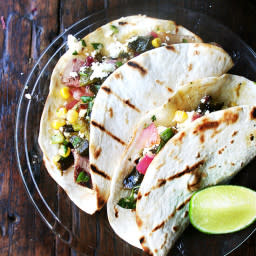 Tacos with Grilled Poblanos Salsa