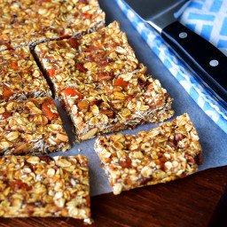 Tahini-Date Granola Bars, with Dried Apricots