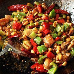 Takeout-Style Kung Pao Chicken (Diced Chicken With Peppers and Peanuts) Rec