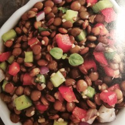 Tangy Lentil Salad (Great Food Fast - pressure cooker pg 153)