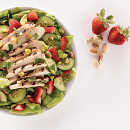 Tender Green Salad with Strawberries, Cucumber and Basil