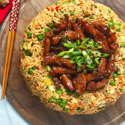 Teriyaki Chicken Fried Rice Dome Recipe by Tasty