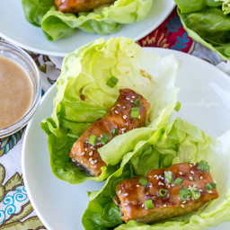 Teriyaki Salmon Lettuce Wraps