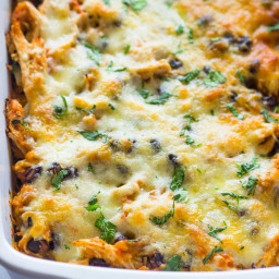 Tex-Mex Spiralized Sweet Potato and Chicken Casserole (Healthy, Low-Carb)