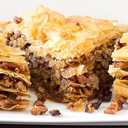 TEXAS PECAN BAKLAVA WITH RUBY RED GRAPEFRUIT INFUSED HONEY SYRUP