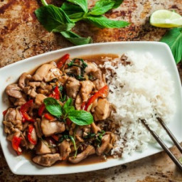 Thai Basil Chicken with Peppers