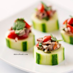 Thai beef salad cucumber bites appetizers