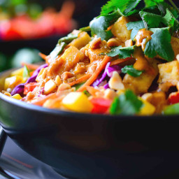 Thai Buddha Bowl with Peanut Red Curry Sauce