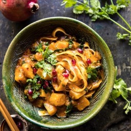 thai butternut squash curry with noodles