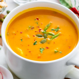 Thai Butternut Squash Soup with Coconut Milk (Creamy, Spicy)