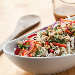 Thai Cabbage Salad with Spicy Peanut Butter Dressing