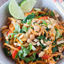 Thai Chicken and Sweet Potato Noodle Bowls