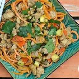 Thai Chicken Noodles (with zoodled sweet potatoes)