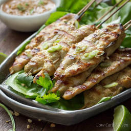 Thai Chicken Satay with Easy Peanut Dipping Sauce
