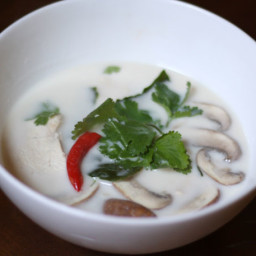 Thai Coconut Chicken Soup (Tom Kha Gai) with Mushrooms Recipe