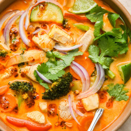 Thai Coconut Curry Chicken Soup {Whole30 + Paleo + Gluten free + Vegan opti