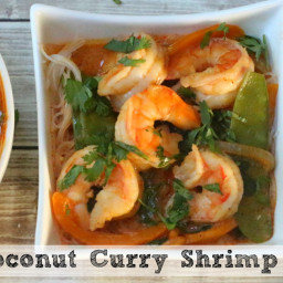 Thai Curry Coconut Shrimp With Rice Noodles