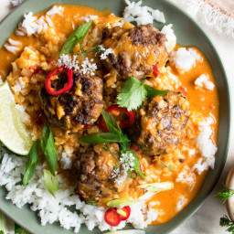 Thai Curry Meatballs with Jasmine Rice