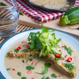 Thai Green Curry Turkey and Zucchini Meatloaf in a Coconut Milk Green Curry