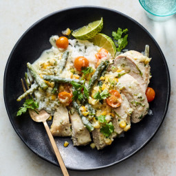 Thai-Inspired Coconut Chicken Breasts With Vegetables