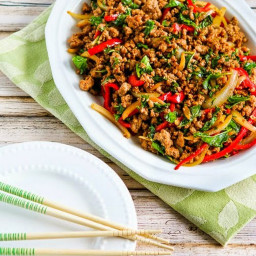 Thai-Inspired Ground Turkey Stir-Fry with Basil and Peppers (Low-Carb, Glut