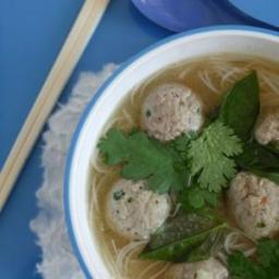 Thai meatball and herb soup