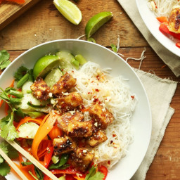 Thai Noodle Bowls with Almond Butter Tofu
