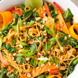 Thai Noodle Salad with Sweet and Spicy Peanut Sauce