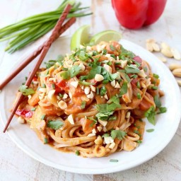 Thai Peanut Chicken Noodles: Slow Cooker Recipe