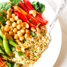 Thai Peanut Healthy Vegan Buddha Bowl