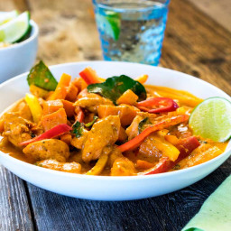 Thai Red Chicken Curry with Kaffir Lime Leaves