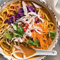Thai red curry chicken noodle soup