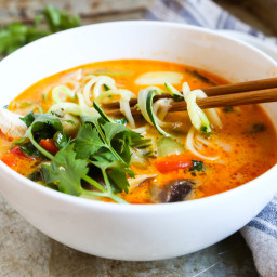 Thai Red Curry Chicken Zoodle Soup