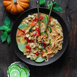 Thai Red Curry Noodle Soup with Chicken