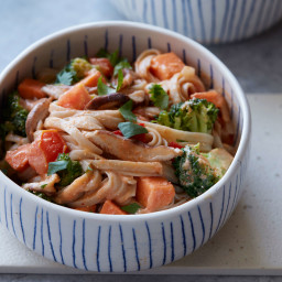 Thai Red Curry Noodles with Stir-Fried Vegetables