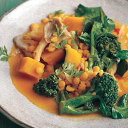 Thai Red Curry with Winter Squash, Mushrooms, and Broccoli