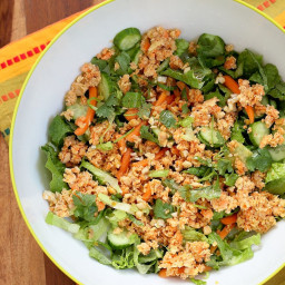 Thai Salad with Chickpea Carrot Crumble and Garlic Soy Dressing