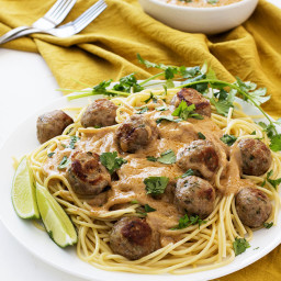 Thai Spaghetti and Meatballs