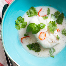 Thai-Style Cod à la Nage With Coconut Milk, Lime, and Lemongrass Recipe