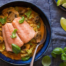 Thai-style salmon in spicy red curry