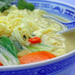 Thai Vegetable Coconut Soup with Noodles Recipe