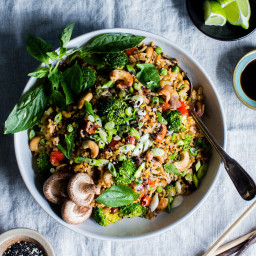 Thai Vegetable Fried Rice with Cashews