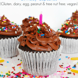 The BEST Allergy-friendly Chocolate Birthday Cupcakes (Gluten, dairy, egg, 